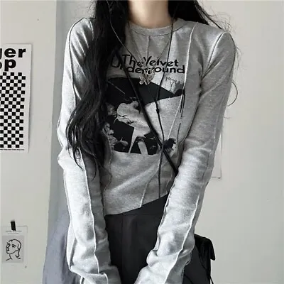 Buy The Velvet Underground Grunge T-shirt Gothic Punk Long Sleeve Casual Pullover  • 39.84£