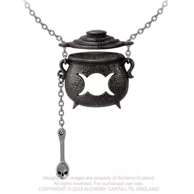 Buy Alchemy Gothic Witches Cauldron Pewter Pendant Necklace - Jewellery - P945 • 24.75£