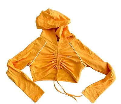 Buy Bo And Tee Orange Hoodie Long Sleeve Crop  Size Small Rushed Tie Up • 27.89£