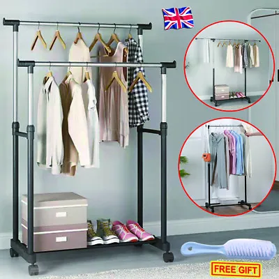 Buy Heavy Duty Metal Clothes Rail Storage Garment Shelf Hanging Display Stand Rack • 11.99£
