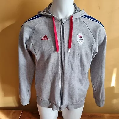 Buy Adidas Hoodie Grey Blue Full Zip Medium Team GB Olympics • 12£