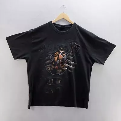 Buy Spiral T Shirt 2XL Black Graphic Print Engine Heartbeat Motorcycle Short Sleeve • 8.99£
