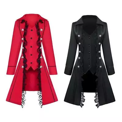 Buy Womens Gothic Tailcoat Punk Medieval Tail Jacket Halloween • 25.33£