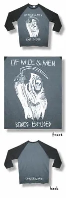 Buy Of Mice & Men Bones Exposed 30/1 Raglan-Large-T Shirt-Brand New • 15.62£