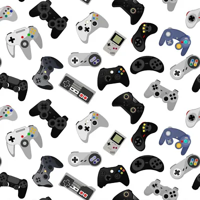 Buy Fabric Gaming Controllers Playstation XBox  100% Cotton 135cm Wide White • 12.95£