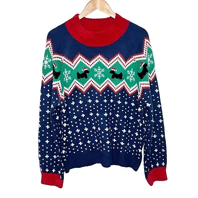 Buy 99 Jane Street Scottie Dog Holiday Christmas Sweater Women’s Size L Jeweled • 21.78£