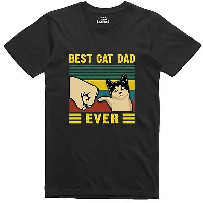 Buy Best Cat Dad Funny Mens T Shirt Regular Fit Cotton Tee • 8.99£