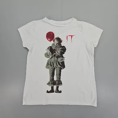 Buy It Womens T Shirt White Small Pennywise Clown Cotton Tee Short Sleeve Top • 8.09£