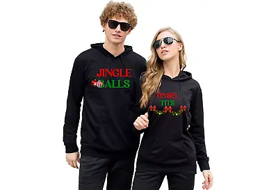 Buy Funny Christmas Jumper Hoodie Jingle Balls Tinsel Tit Fleece Xmas Adult Gift Top • 20.49£