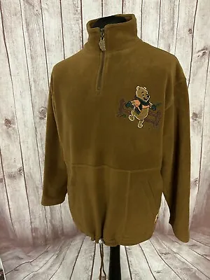 Buy Disney Store Fleece Jacket 1/4 Zip Winnie Pooh Men Small Large Fit Vintage Retro • 26.95£