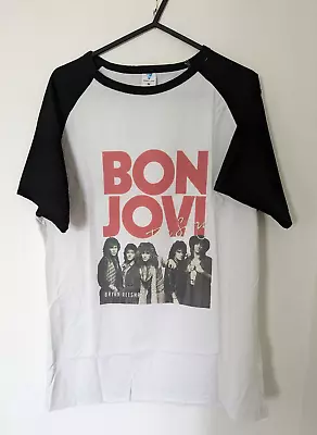 Buy BON JOVI The Story Brian Reesman White Tshirt Size Medium • 12.99£