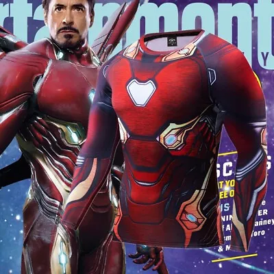 Buy Avengers Infinity War Iron Man 3D T-Shirts Superhero Mens Sports Quick Dry Tee • 11.40£