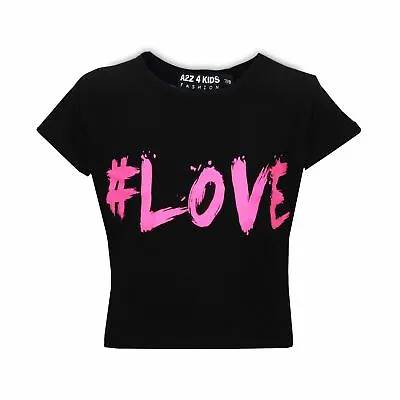 Buy Kids Girls T Shirts # Love Summer Fashion Soft Feel Tank Top & Tees 5-13 Year • 5.99£