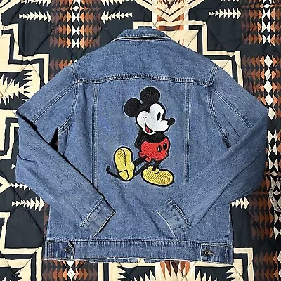 Buy Vintage The Disney Store Jean Jacket Denim Embroidered Mickey Size Medium • 23.70£