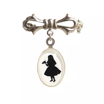 Buy Alice In Wonderland Cameo Pin Brooch Silver Gothic Steampunk Victorian Tea Party • 15.99£