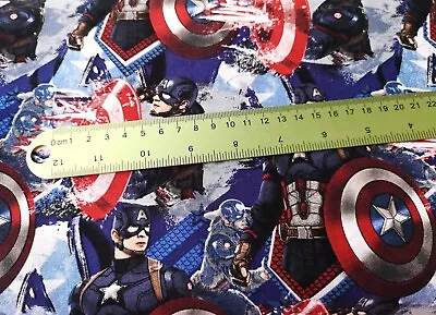 Buy Marvel Captain America Power 100% Cotton Print Fabric Crafting Quilting • 6.75£
