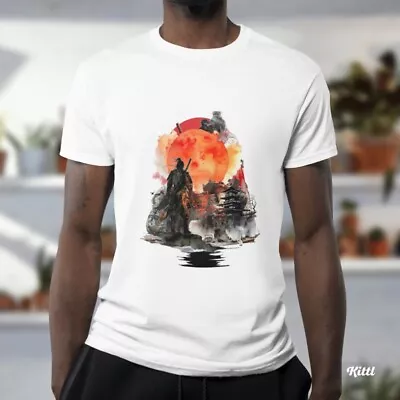 Buy Crew Neck T -Shirt Printed Japanese Art Samurai M/L/XL White 1 • 6.95£