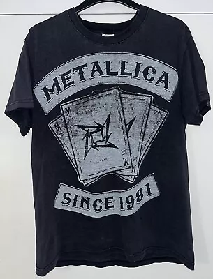 Buy Metallica ‘Playing Cards’ T-Shirt, Black / White, Size Small • 17.50£