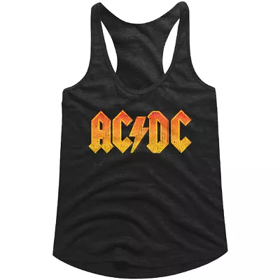 Buy ACDC Vintage Orange Logo Womens Tank Top Rock Band Music Concert Merch Racerback • 25.18£