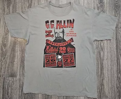 Buy Vintage 1993 GG ALLIN And The Murder Junkies Tour T Shirt Men's Sz XL Distressed • 56.69£
