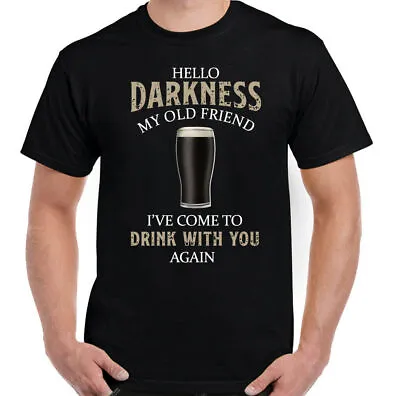 Buy Hello Darkness My Old Friend MENS T-SHIRT Beer Alcohol BBQ Guiness Tee • 8.99£
