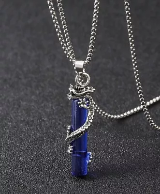 Buy Dragon Necklace With Blue Crystal - Silver Gothic Jewellery • 9.99£
