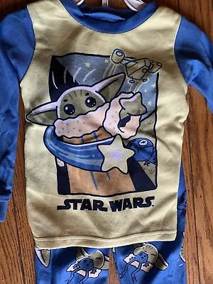 Buy Star Wars NEW Baby Yoda 2pc Long Sleeve Pajamas Boys Sz 4 Polyester Bld NWT (W) • 9.65£