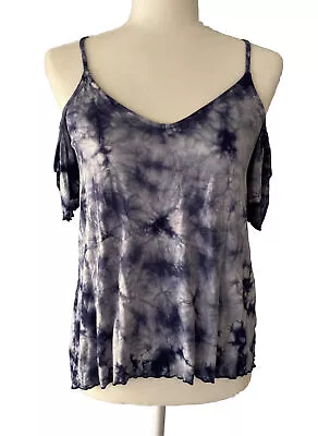 Buy American Eagle Soft & Sexy Purple Tie Dye Women’s Top Cut Out Shoulders Size S • 6.63£