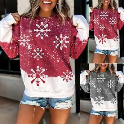 Buy Snowflake Hoodie Christmas Womens Sweatshirt Jumper Santa Top Xmas Pullover • 16.45£