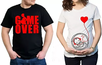 Buy Game Over Baby Loading Future Parents Matching T Shirts Fathers Day T Shirt • 16.99£