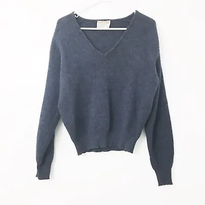 Buy Tundra Size: Medium 100% Wool Pullover Ocean Blue Long Sleeve V-Neck Sweater Top • 28.82£