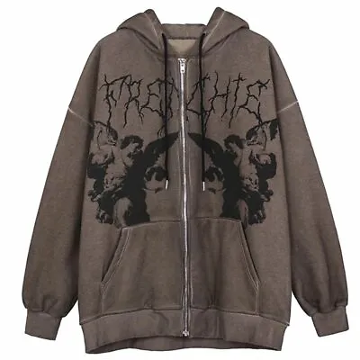 Buy Women Hip Hop Streetwear Hoodies Autumn Winter Angel Print Jacket Coat Goth • 28.06£