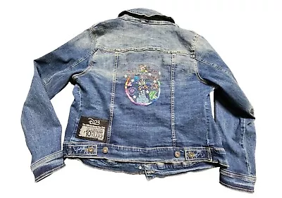 Buy Disney Womens XL Disneyland Custom Embroidered Denim Jean Trucker Jacket  • 66.30£