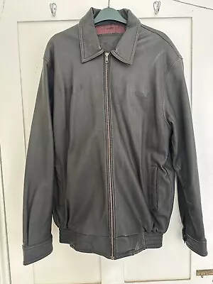 Buy Vintage Dark Brown/black Leather Jacket Men’s Zip Up Lined  • 15.30£