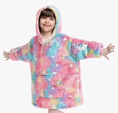 Buy Oversized Wearable Glow In The Dark Unicorn Blanket Hoodie Girls/Teens/Adult • 9.99£