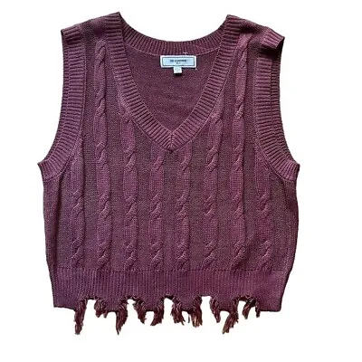 Buy Destroyed Women's Sweater Vest Cropped Size XL Grunge Alt Emo  • 12.65£