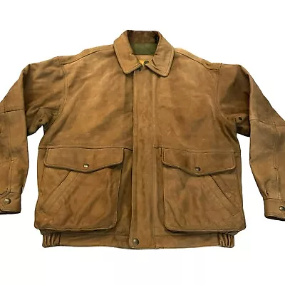 Buy Timberland Weathergear Vintage 1993 Tan Cowhide Leather Jacket Oversized Small • 49.99£
