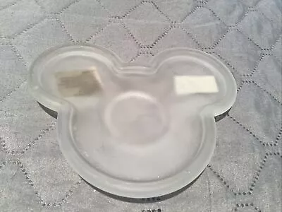 Buy Frosted Glass Disney Mickey Mouse Trinket Jewellery Coin Keys Candle Dish • 2.95£