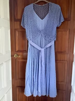 Buy Jacques Vert Size 22 Blue Dress And Jacket Wedding/Occasion • 75£
