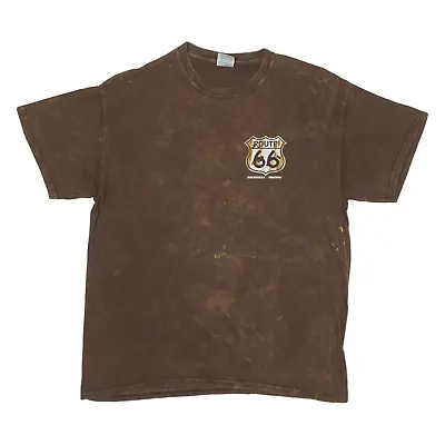 Buy GILDAN Route 66 Mens T-Shirt Brown L • 9.99£