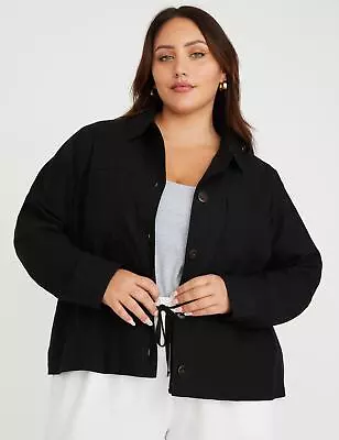 Buy Plus Size - Womens Regular Linen Jacket - Black Summer Coat - Boxy Casual | BeMe • 20.87£