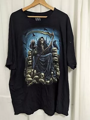 Buy DOM Shirt Men Size 3XL Black Grim Reaper In Skeleton Throne - It’s About The Art • 14.99£