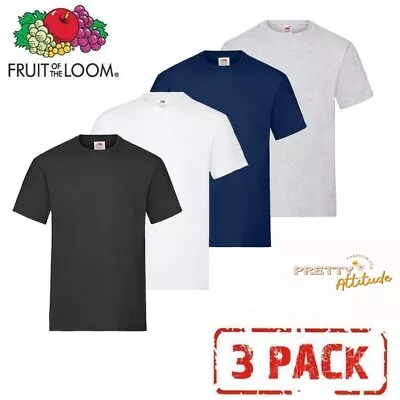 Buy Fruit Of The Loom Men's Heavy T-Shirt Pack Of 3 • 13.99£