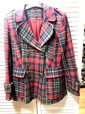 Buy Pre-Loved Next Red Checked Ladies Jacket Size 12 L29” Pit To Pit 18” VINTAGE • 12£