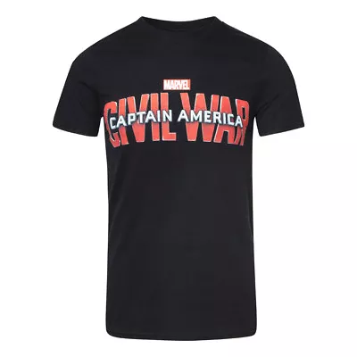 Buy Captain America T Shirt Mens Black Civil War Logo Official S,M,L,XL Free P+P • 9.99£