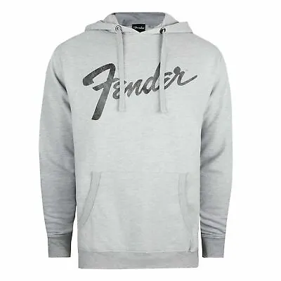 Buy Official Fender Mens Script Logo Hoodie Jumper Grey S-XXL • 24.99£