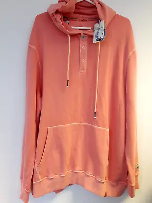 Buy Colour & Sons Orange Wash Garment Dyed Cotton Flamingo Drawstring Hoody Size 3XL • 69.95£