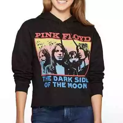 Buy Pink Floyd Cropped Raw Edge Graphic Band Hoodie Hooded Sweatshirt Medium • 16.02£