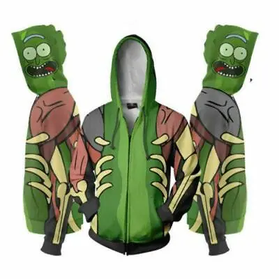 Buy Rick And Morty 3D Print Hoodies Sweatshirt Zip Up Cool Coat Top Cosplay Costume • 20.39£