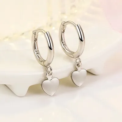 Buy 925 Sterling Silver Huggie Heart Hoop Earrings Women Girls Jewellery Gift UK • 3.39£